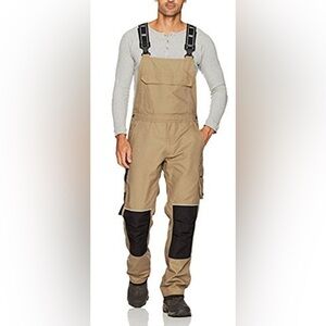 HELLY HANSEN Sz 40 x 34 Work Wave Tan and Black Overalls Chelsea Bib Adjustable